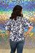 Jodifl Cruise With Me Top - Navy, plus size, white, floral, puff sleeve, v-neck, smocked