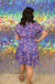 She & Sky Teala Tiered Dress - Indigo, v-neck, dolman sleeve, short sleeve, tiered, ruffled skirt, smocked waist, plus size