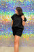 See and Be Seen Luxe Travel Shorts- Black, drawstring waist, textured, pockets, curvy