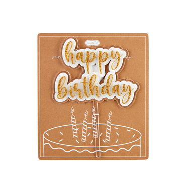 Mud Pie Birthday Cake Topper - Gold
