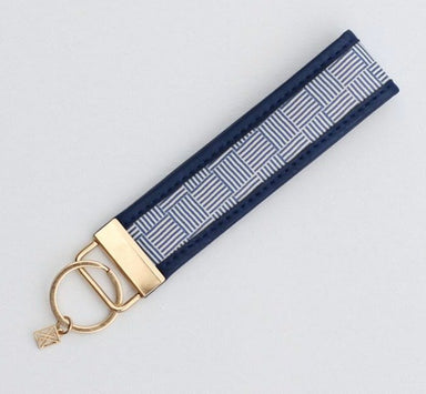 Mary Square Line By Line Navy Key Fob