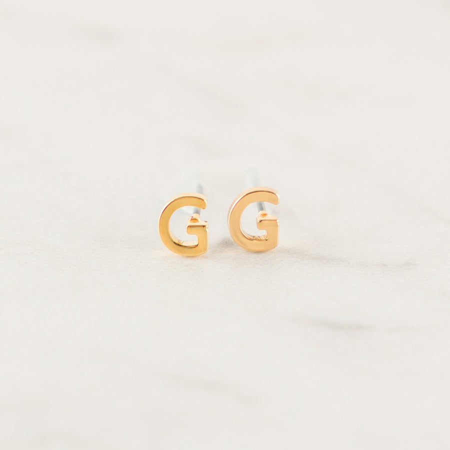 Michelle McDowell Luxe Ingrid Initial Earrings - Gold G