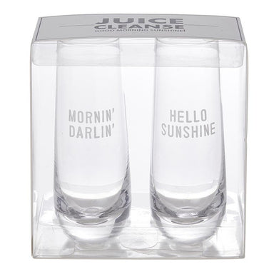Santa Barbara Design Studio 2 Pack Juice Cleanse Glasses- Good Morning Sunshine