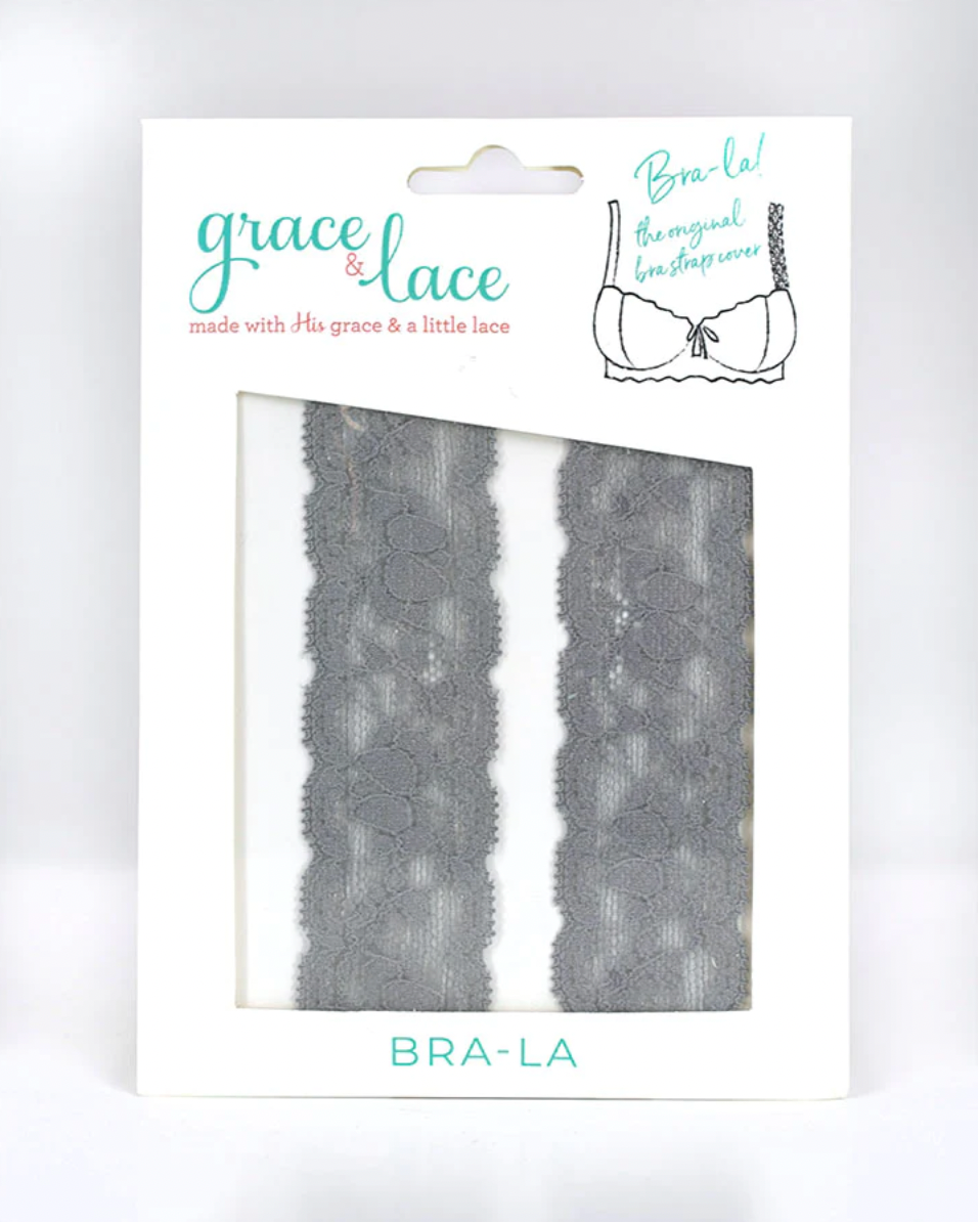 Grace & Lace Bra-La: Lace Bra Strap Cover - Grey