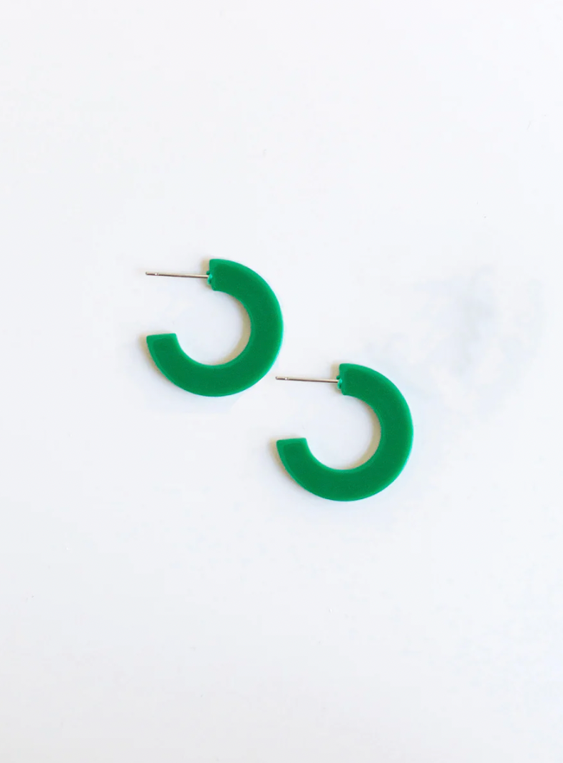 Michelle McDowell Classic Acrylic Hoops - Pine-Small