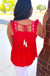 Savanna Jane Embroidered Tie Back Top - Red