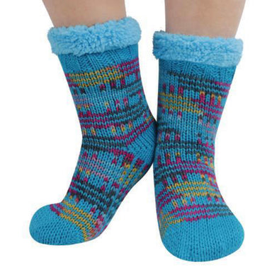 Women's Spacedye Sherpa Lined Socks - Blue
