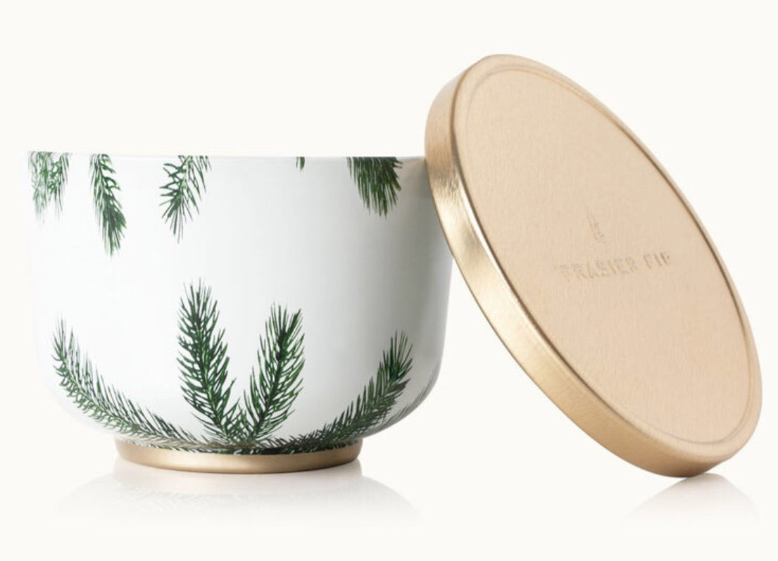 Frasier Fir Poured Candle Tin Gold Lid