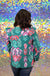 Michelle McDowell Kacey Top - Sunday Stroll Teal plus size, ruffles, ikat, colorful, print