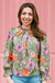 Michelle McDowell Quinn Top - Vintage Petals Olive, green, floral, long sleeve, blouse, plus size, fall