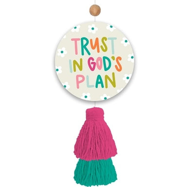 Mary Square Car Air Freshener - Trust In God’s Plan