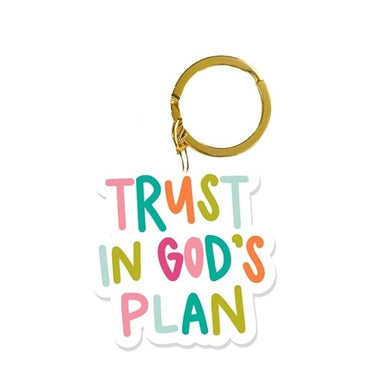 Mary Square Acrylic Keychain - Trust In God's Plan