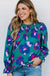 Michelle McDowell Lynn Top - Spot On Blue, long sleeves with elastic cuffs, smocked neckline, button back closure, plus size