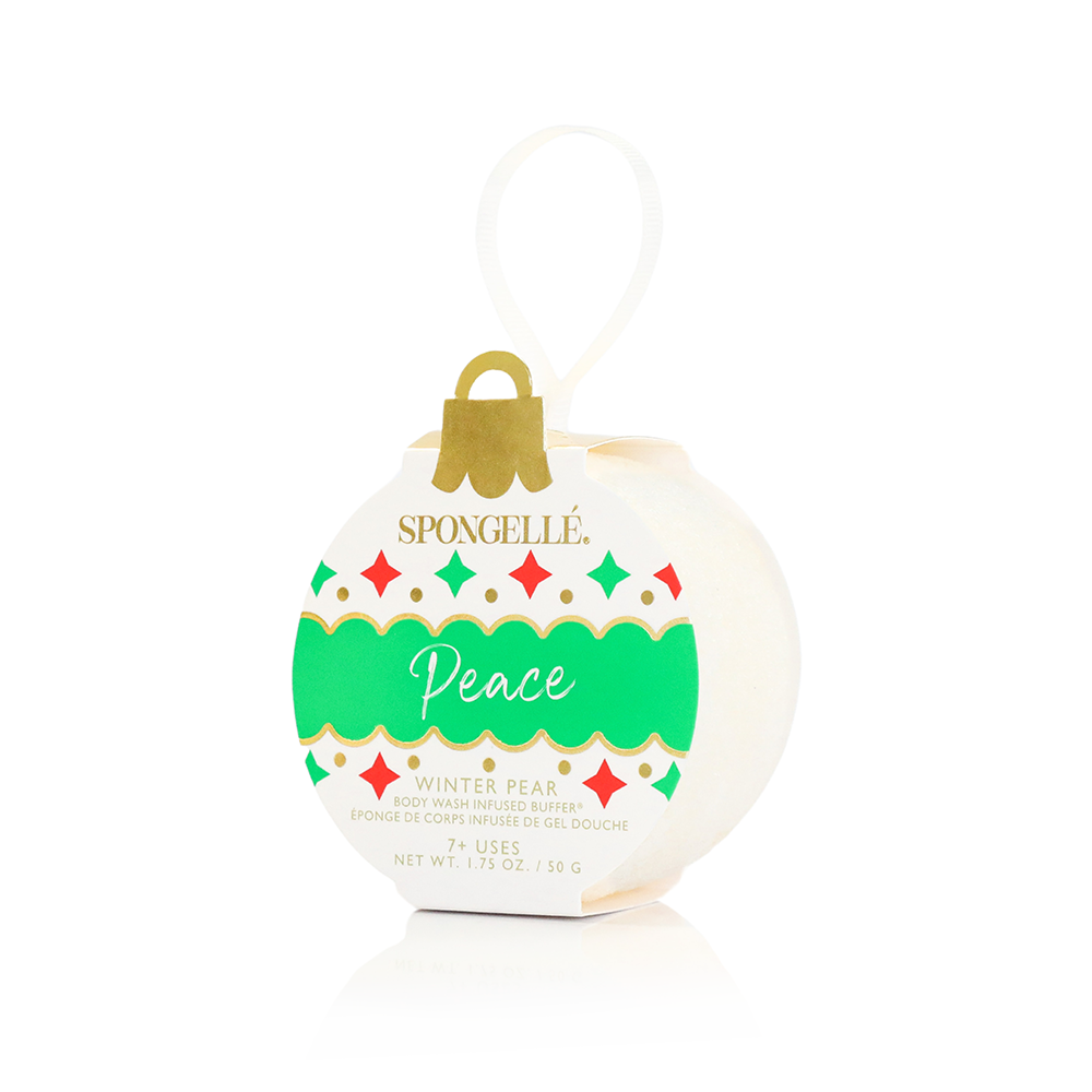 Spongelle Winter Pear Holiday Ornament Buffer - Peace