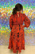 Jodifl Bracken Dress - Burnt Orange, smocked, long sleeve, print, paisley, black, round neck, maxi