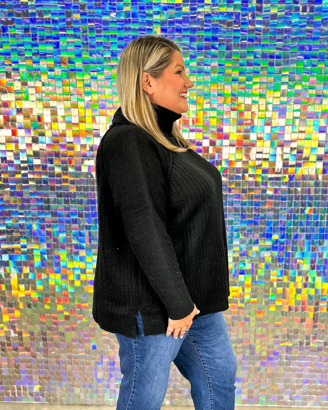 Freddie Ribbed Sweater - Black