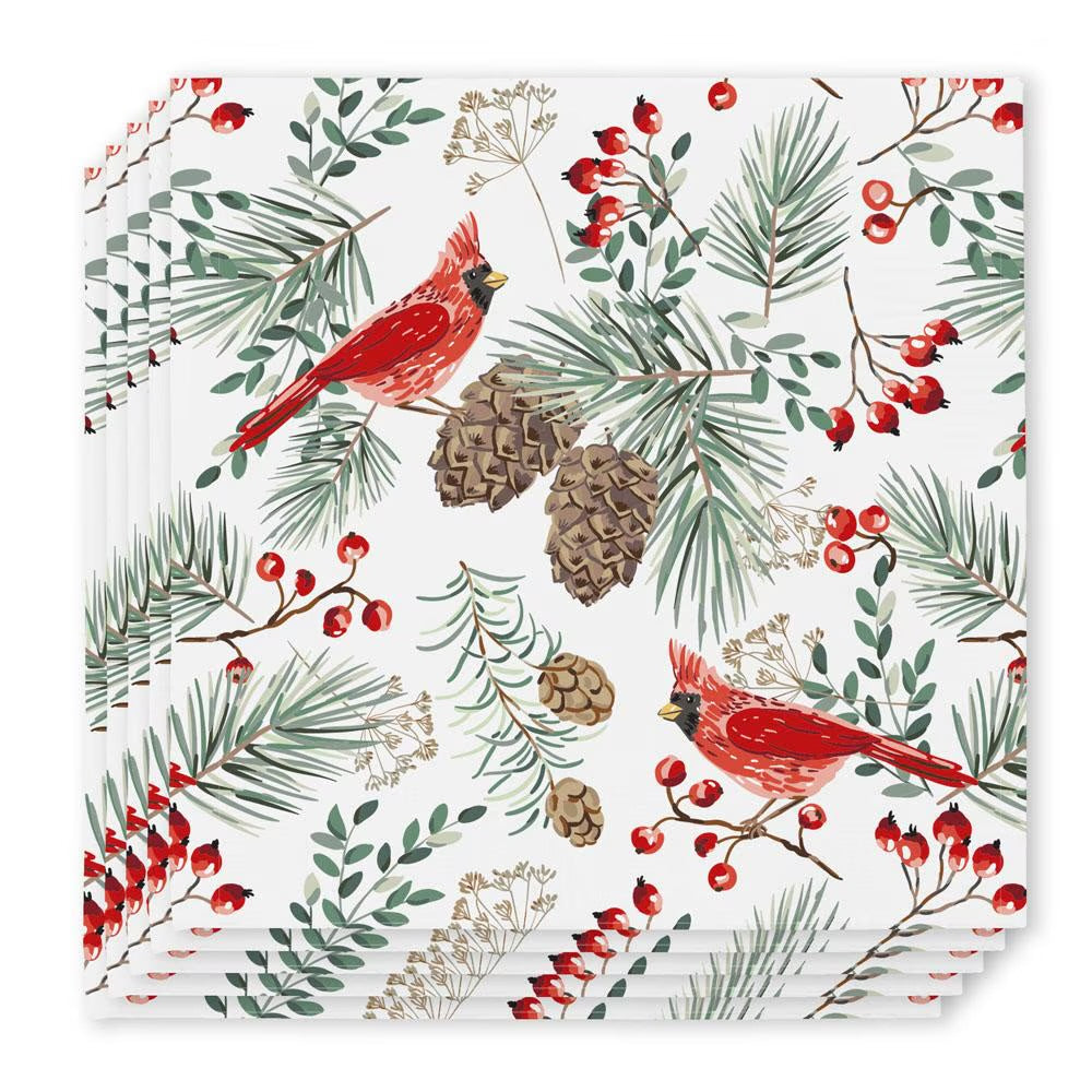 Swig Cocktail Napkins - Winter Cardinals