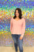 Z Supply Wilder Cloud V-Neck Long Sleeve Top - Rose Haze