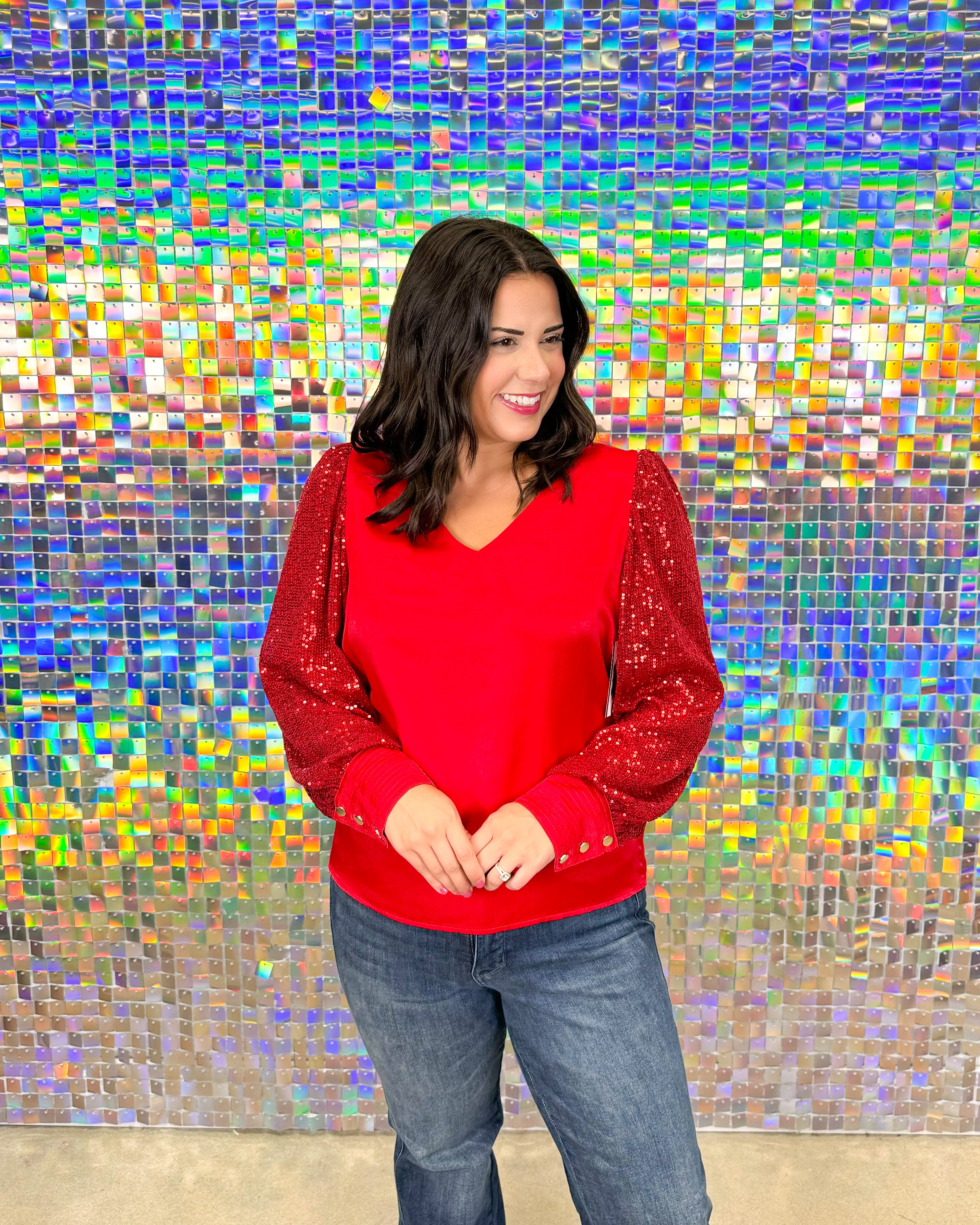 Jordan Top - Red Sequin