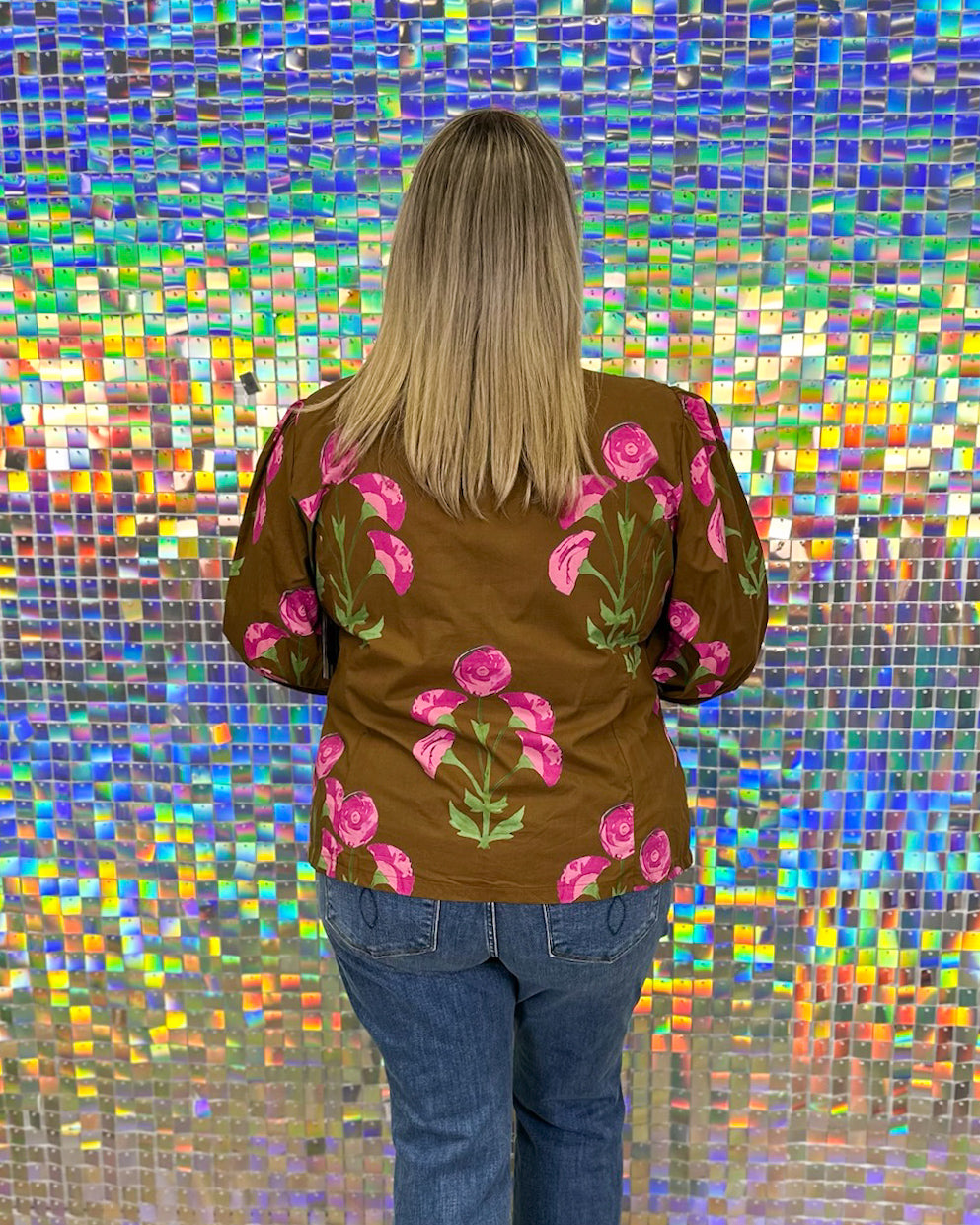 Wild Flower Top  - Brown