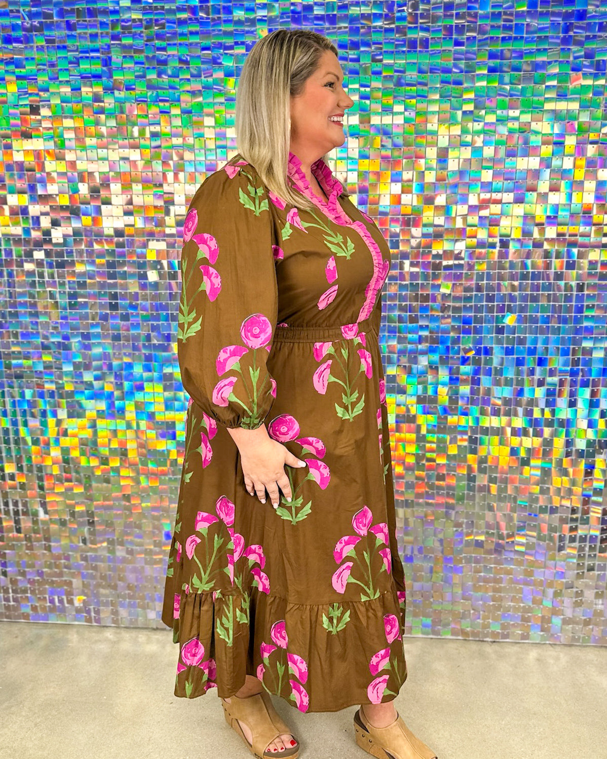 Wild Flower Dress - Brown