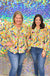 Michelle McDowell Vivey Top - Going Bananas Navy tie front, plus size, long sleeve, v-neck