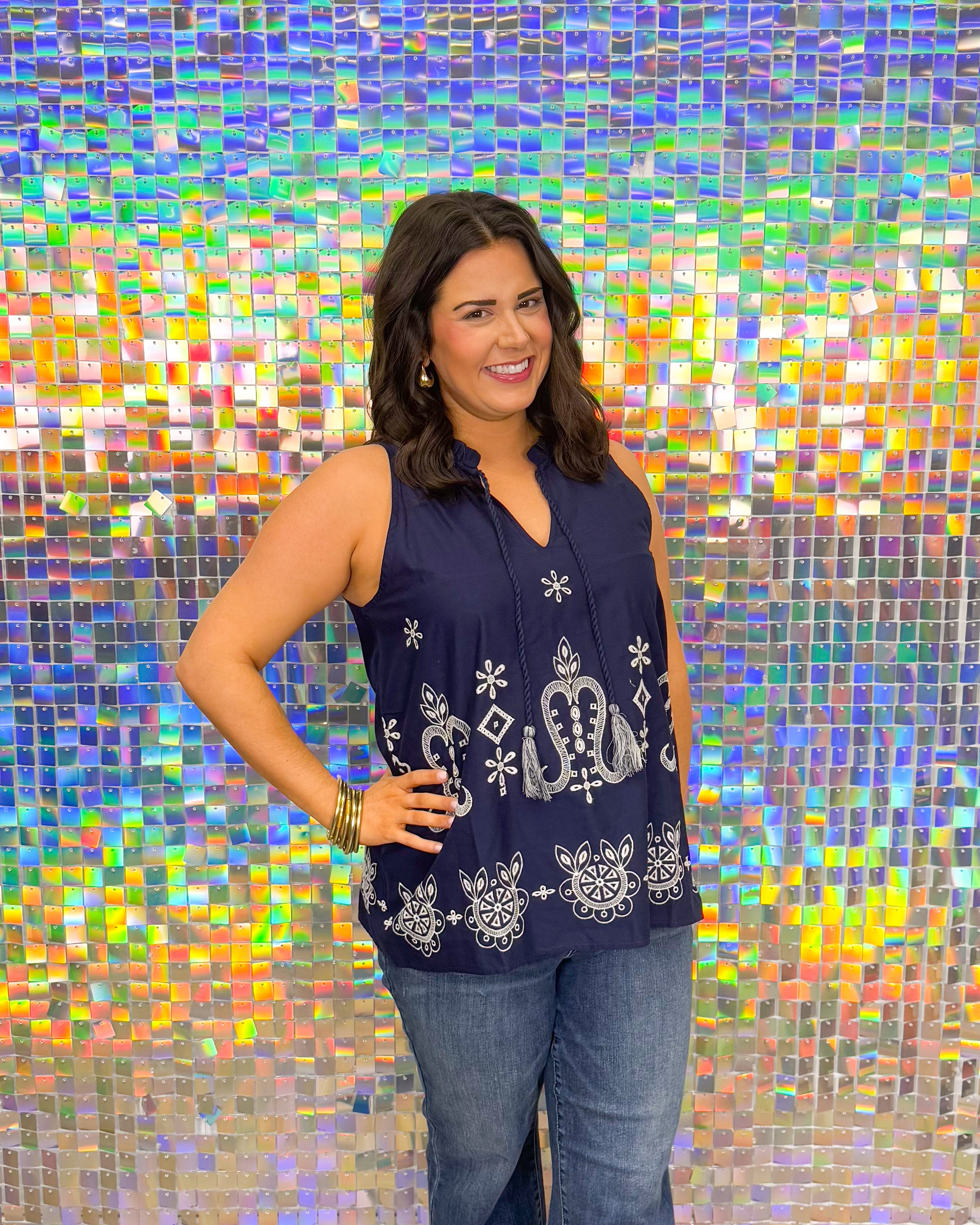 FINAL SALE Luca Top - Navy