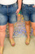 Judy Blue Kimmie High Waist Tummy Control Vintage Wash Cuffed Shorts - Dark Wash,plus size