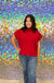 Jodifl Perfectly For You Sweater - Red, mock neck, short sleeves, oversized, plus size