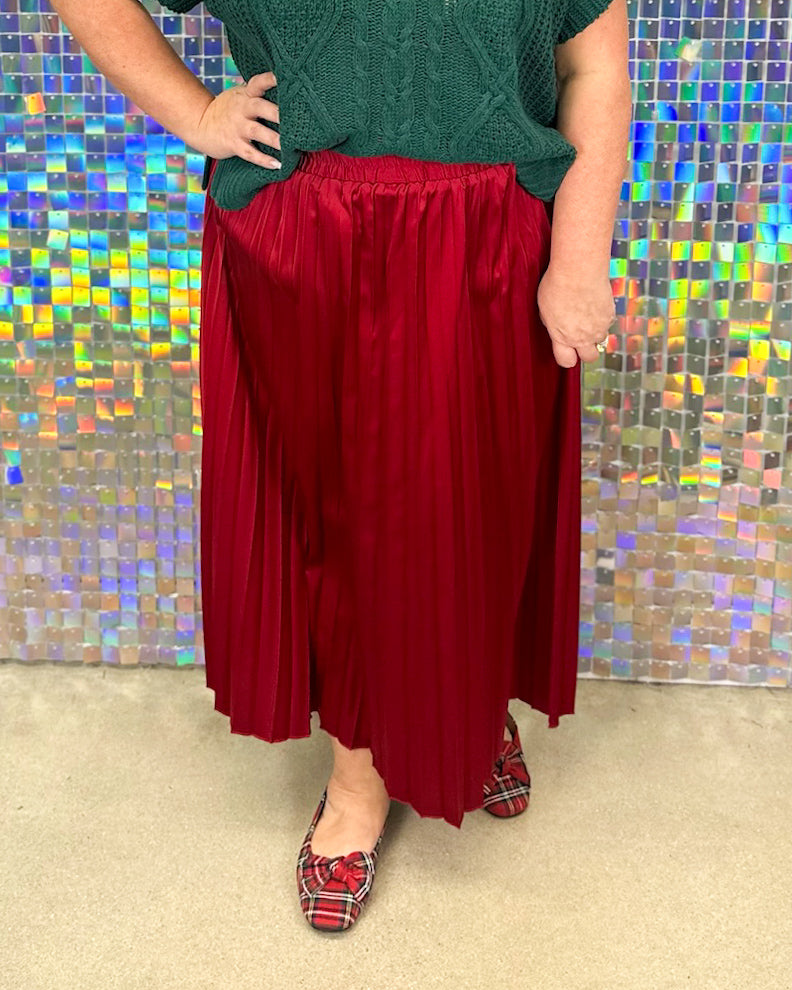 Townies Pleated Skirt - Red