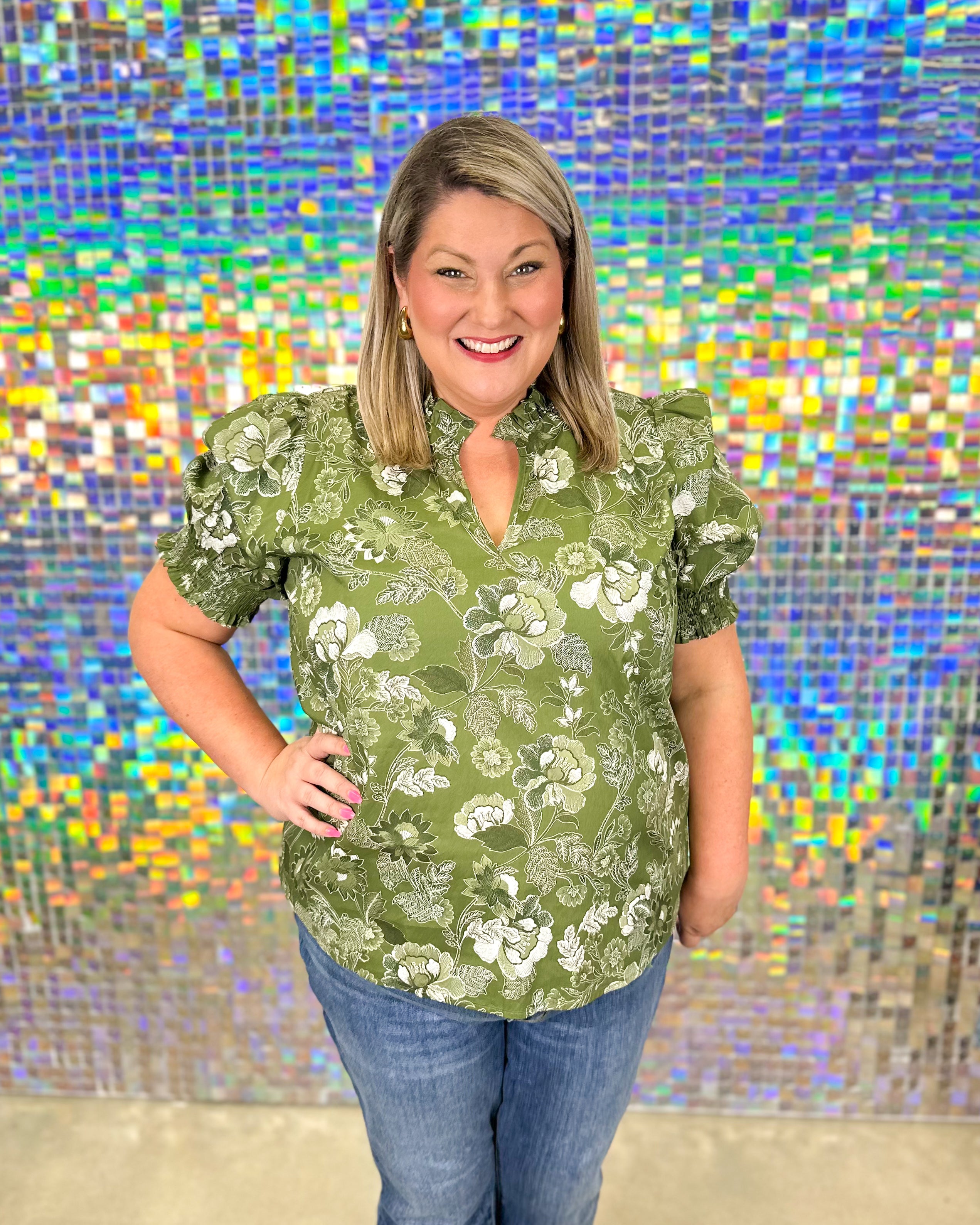 Hazleton Top - Cream/Olive