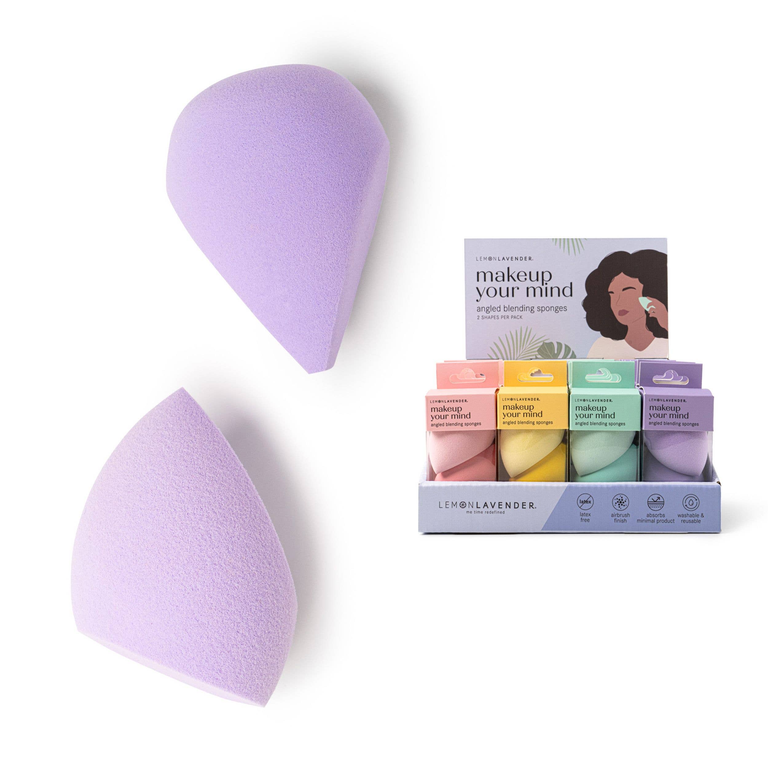 Makeup your Mind Angled Blending Sponges - Brights