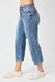 Judy Blue Cute As A Button Wide Leg Crop Jeans - Medium Wash