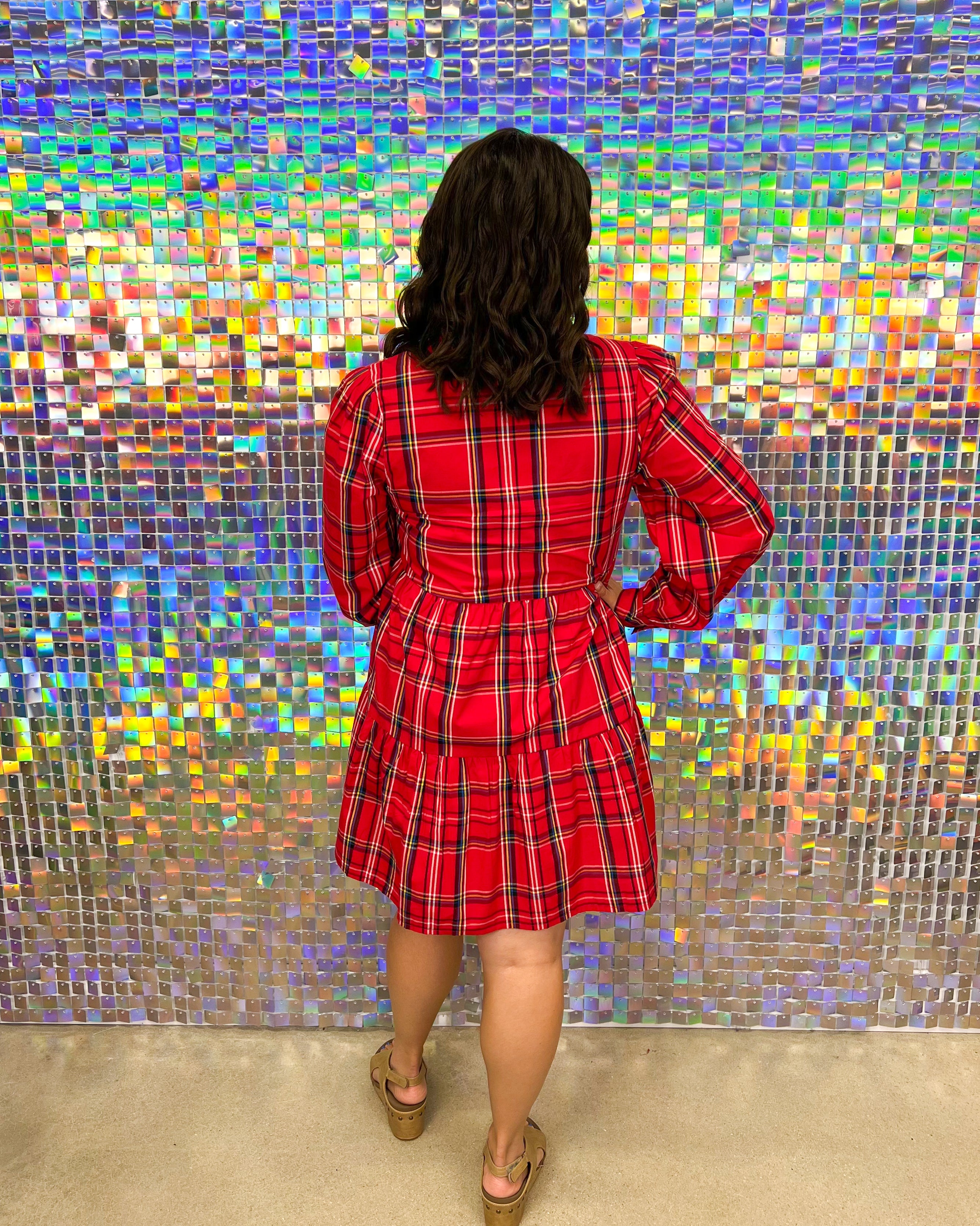 Shannon Plaid Dress - Red