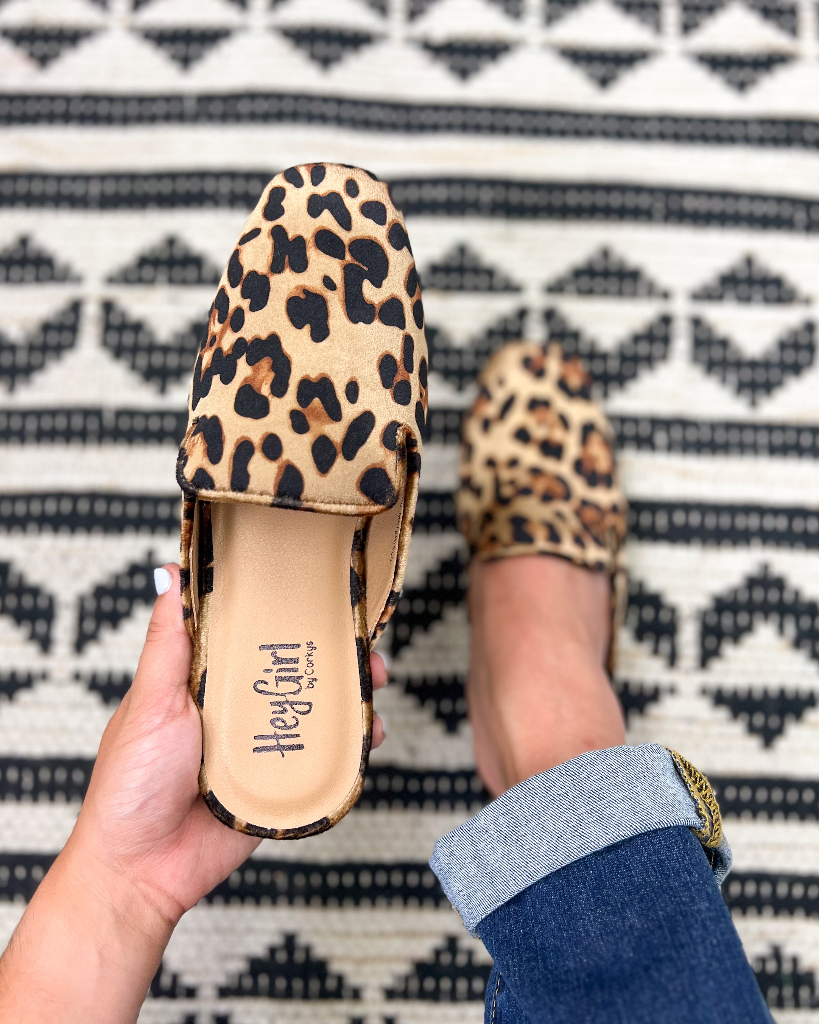 Corky's Spotlight Mule - Leopard Velvet