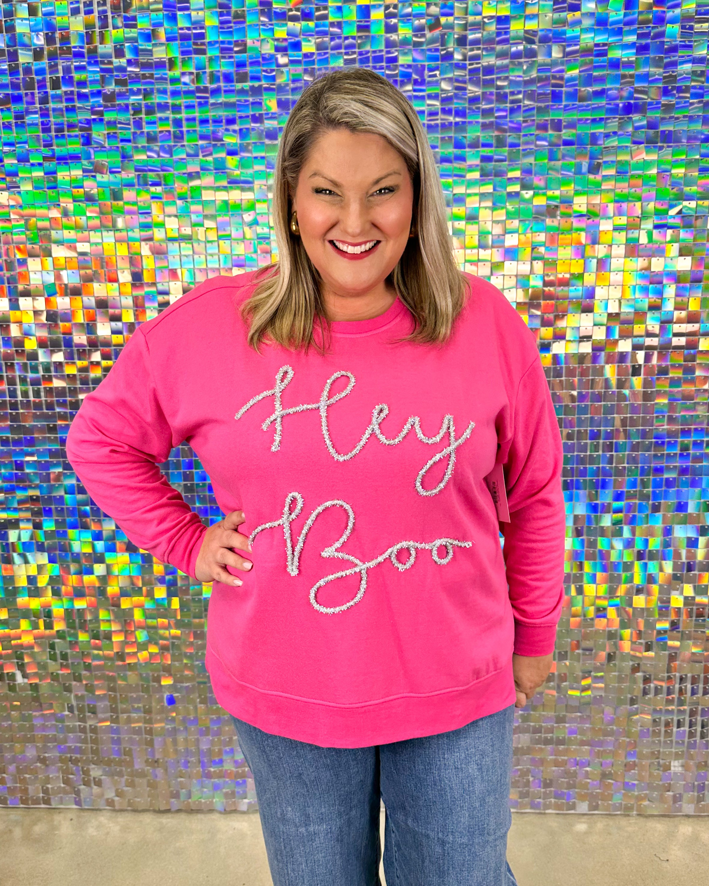 Halloween Sparkle Sweatshirt - Pink
