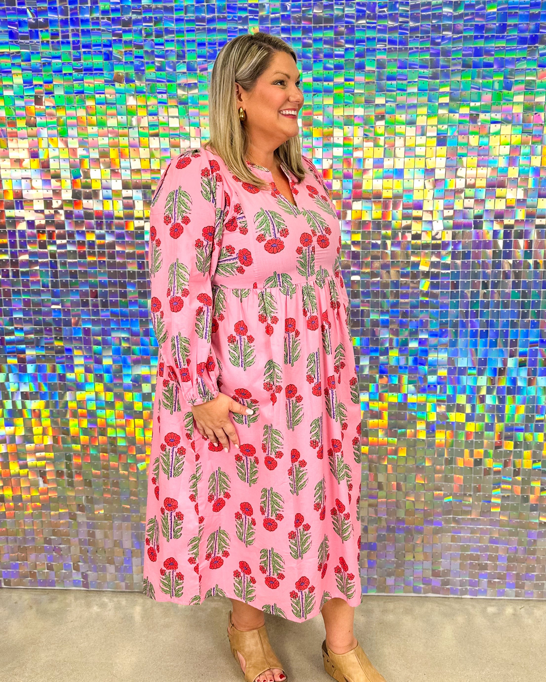 FINAL SALE-Pippy Midi Dress - Pink