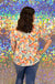 Entro Wildflower Top - Peach, floral, plus size, smocked, v-neck, short sleeve