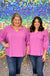 Andree By Unit No Limit Top - Spring Orchid, plus size, v-neck, 3/4 sleeve, ruffle
