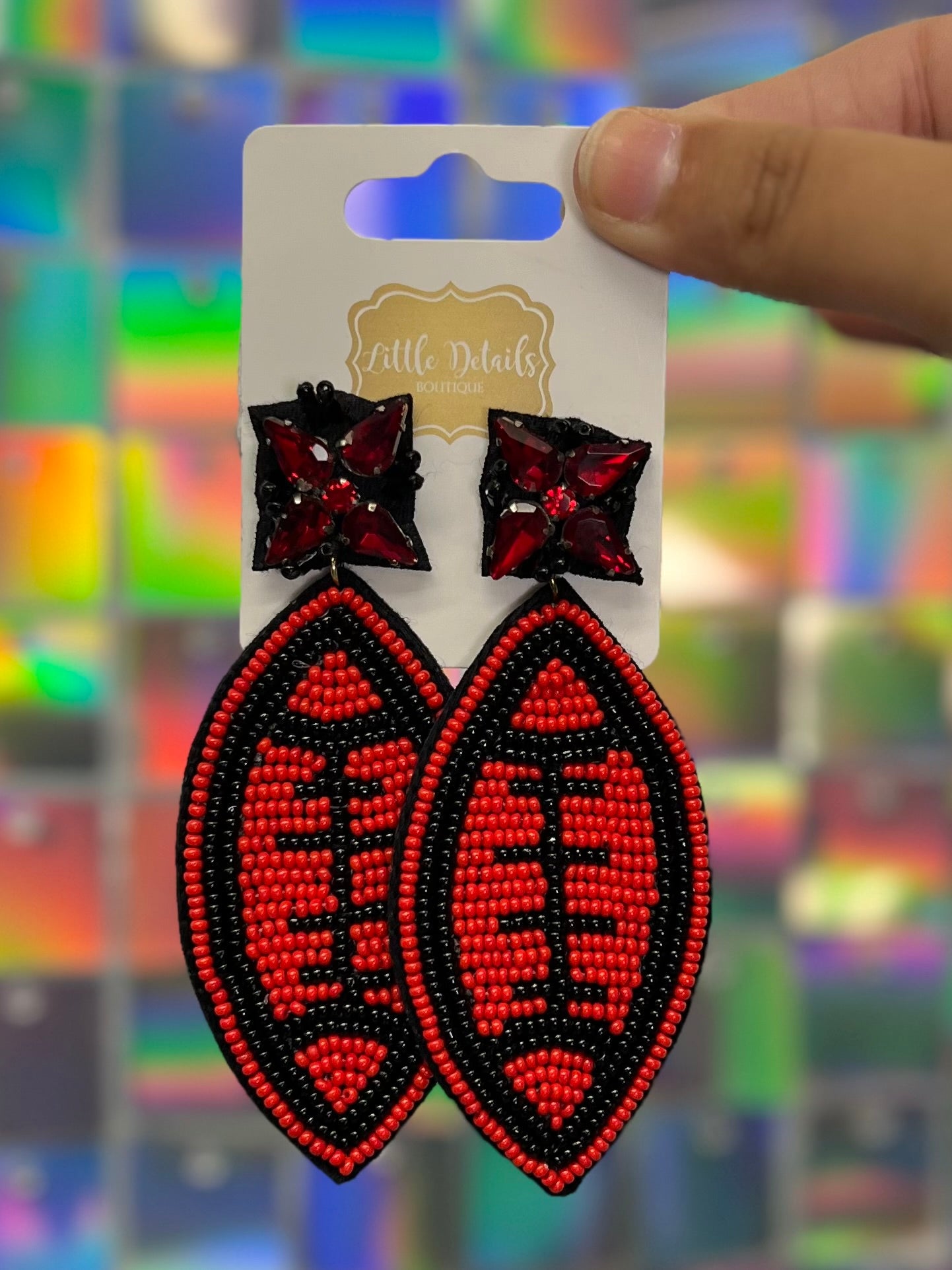 Gameday Beaded Earrings -Football