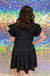 She & Sky Mia Dress - Black, smocked, tiered, round neck, ruffled sleeve, plus size