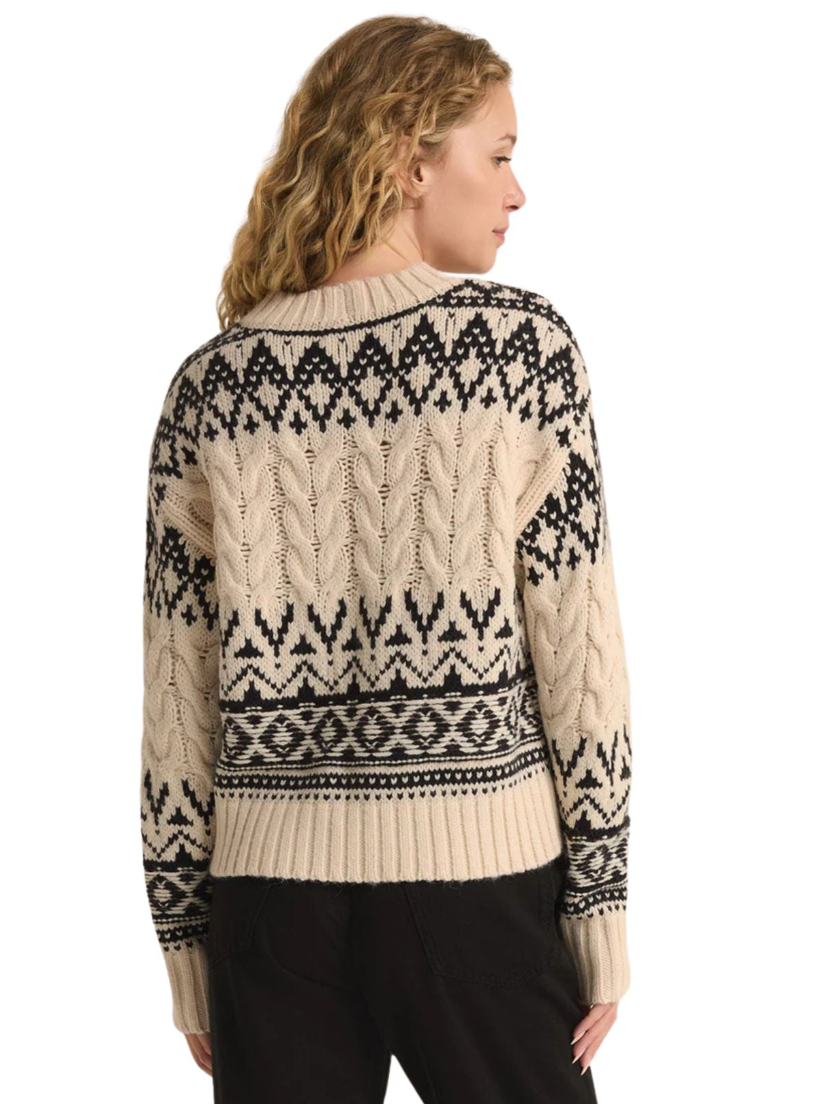 Z Supply Garland Fairisle Sweater - Sea Salt