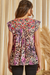 Savanna Jane Wild Child Top - Magenta, short flutter sleeve, floral embroidery, printed, plus size