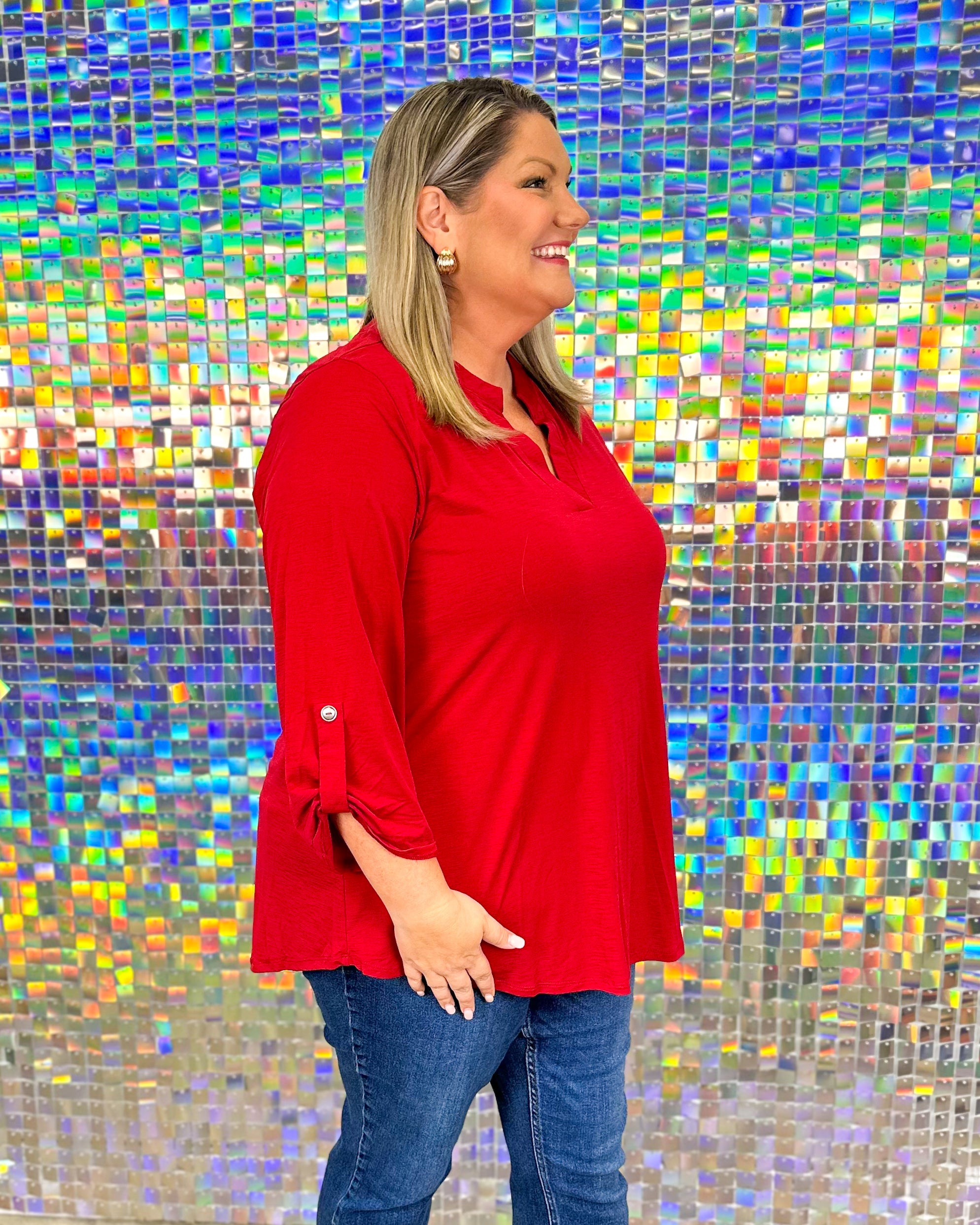 Lizzy Top - Jewel Red