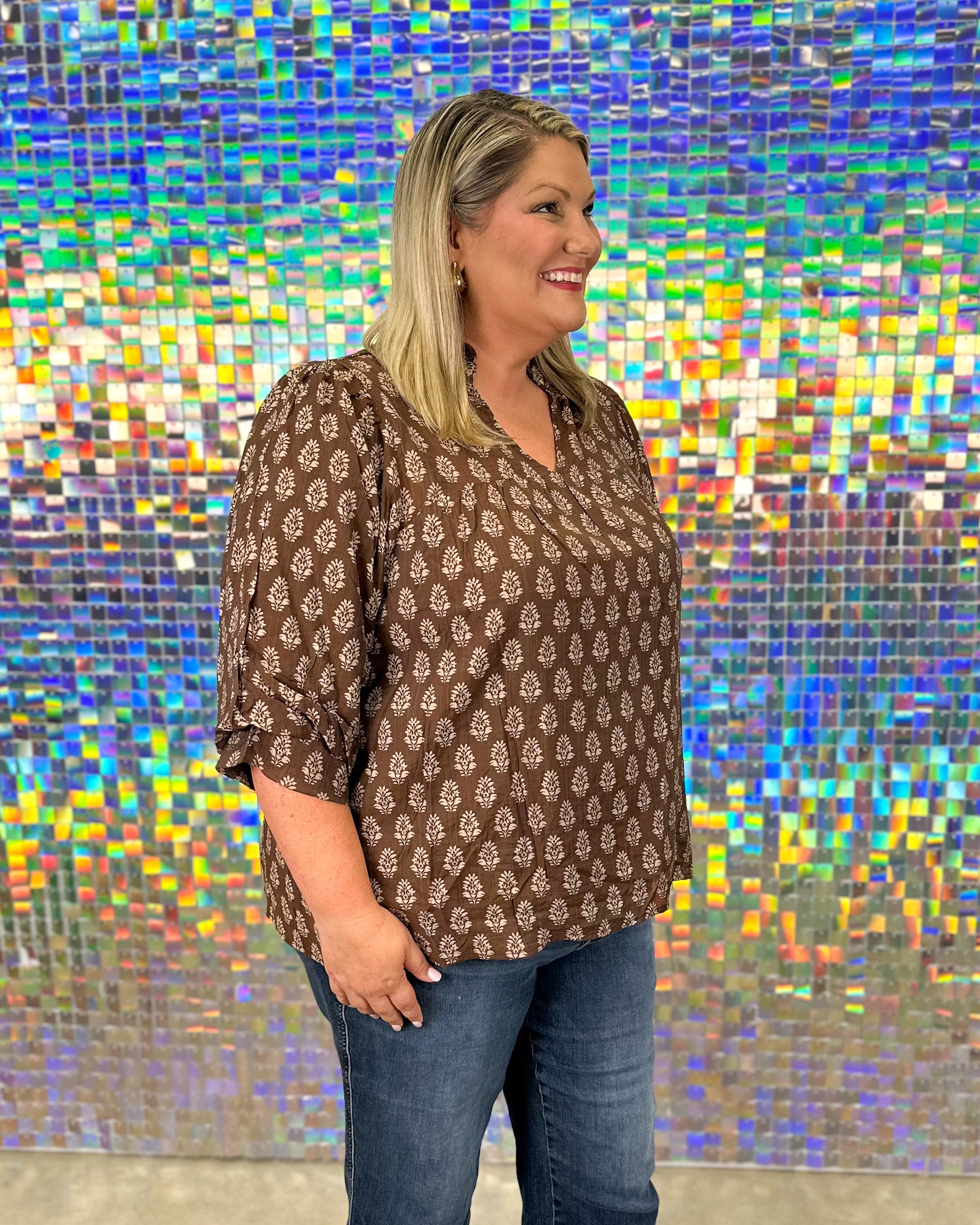 Rhodes Top - Brown/Taupe