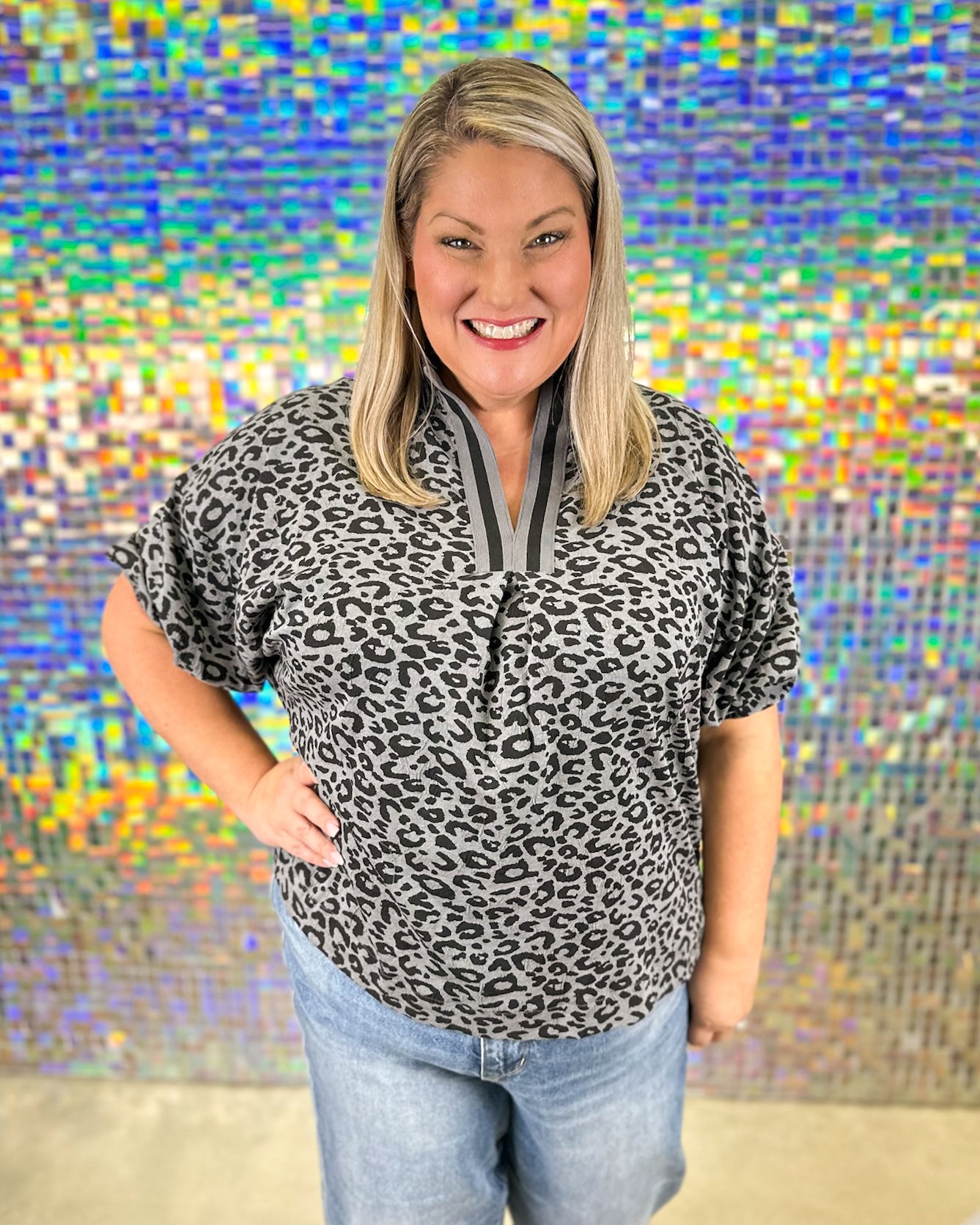 Center of Attention Top  - Charcoal