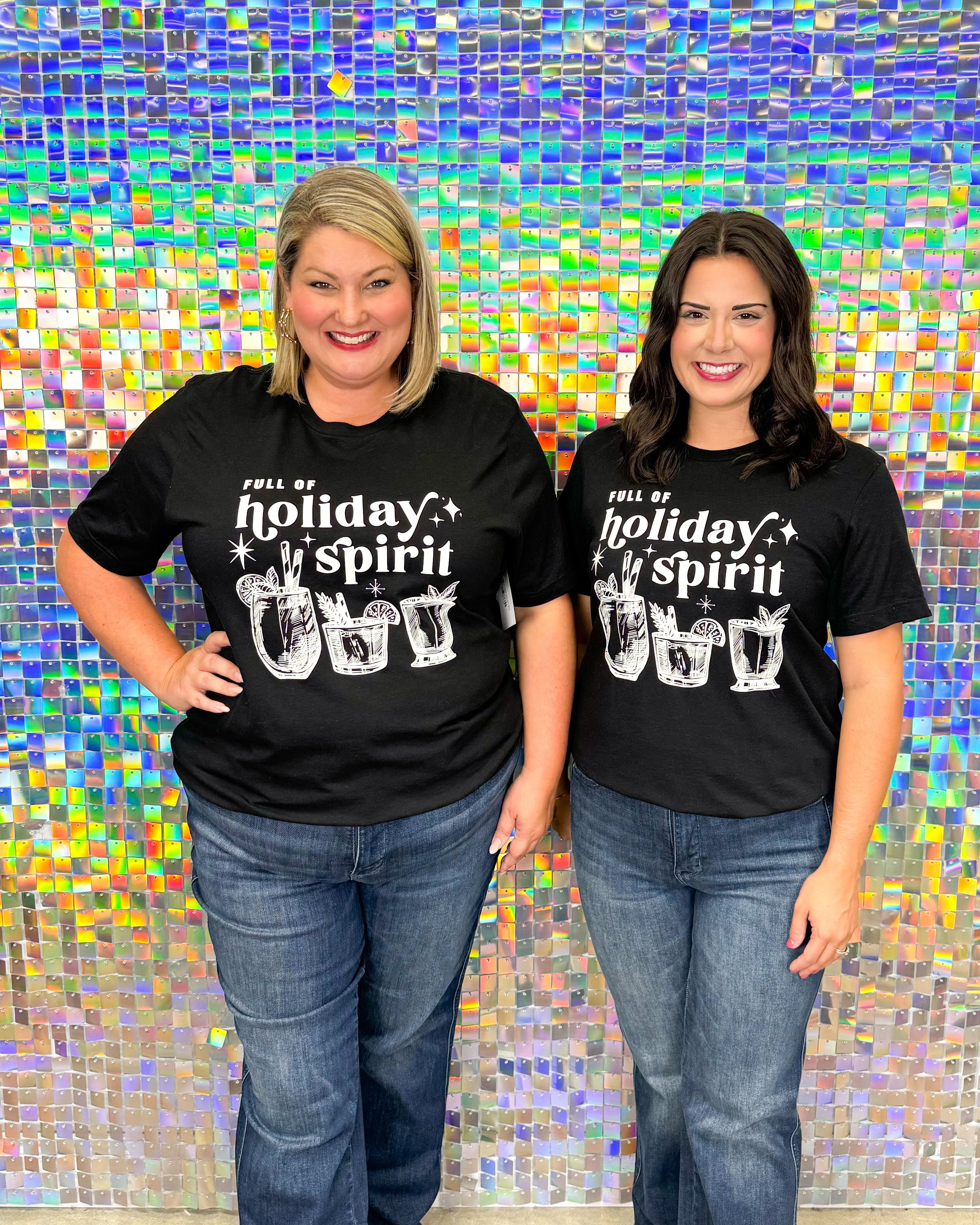 Full of Holiday Spirit Tee - Black