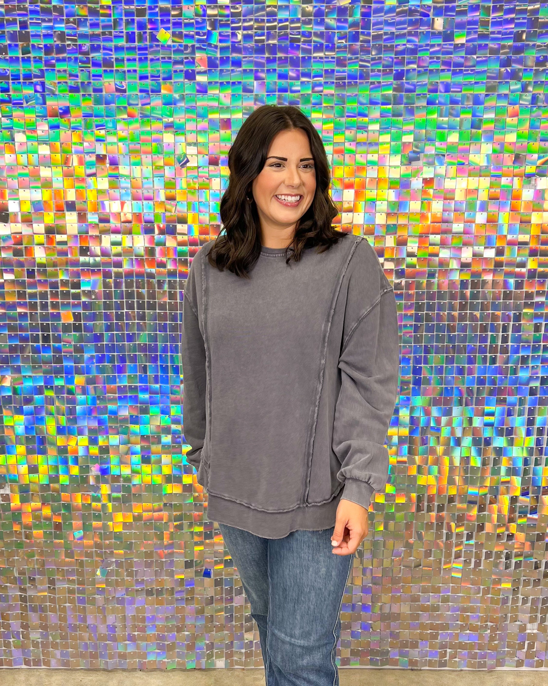 Z Supply Replay Sweatshirt - Black Sand