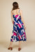 Skies Are Blue Pleated to Meet You Dress - Navy/Hyper Pink, v-neck, spaghetti strap, pleated skirt, curvy