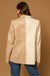 Gilli Two Faced Blazer - Off White/Taupe, long sleeve, one button, color block, collared, front pockets
